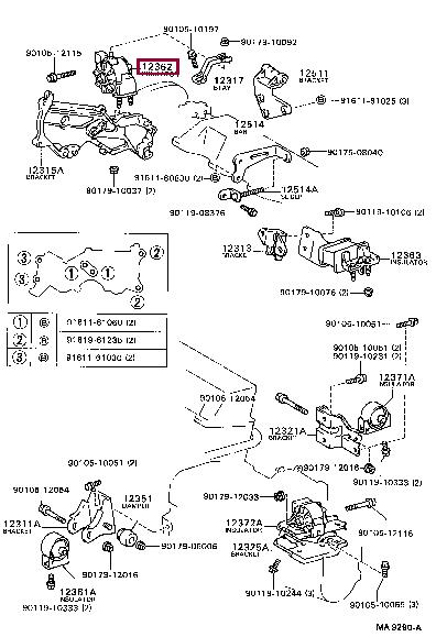 Toyota 12362-64050 Engine mount 1236264050