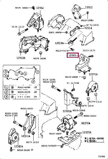 Toyota 12363-64020 Engine mount 1236364020