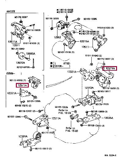 Toyota 12371-15150 Engine mount 1237115150