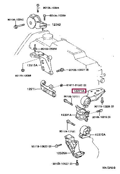 Toyota 12371-55070 Engine mount 1237155070