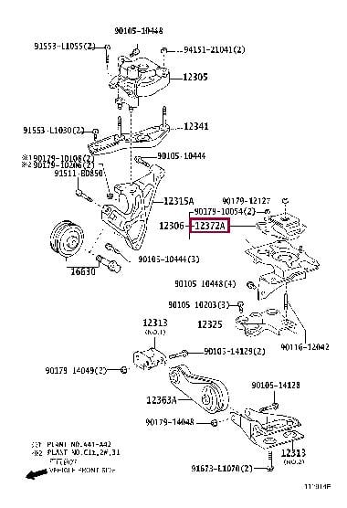 Toyota 12372-21112 Engine mount 1237221112