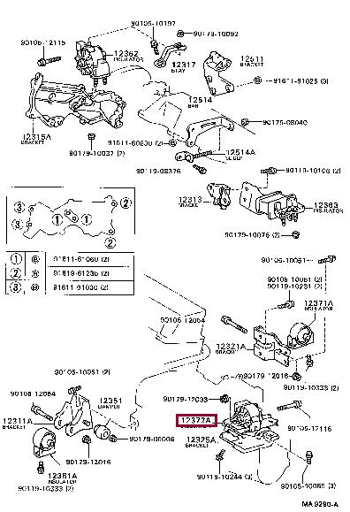 Toyota 12372-64060 Engine mount 1237264060