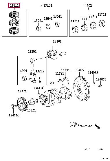 130110Q041 Toyota Piston ring