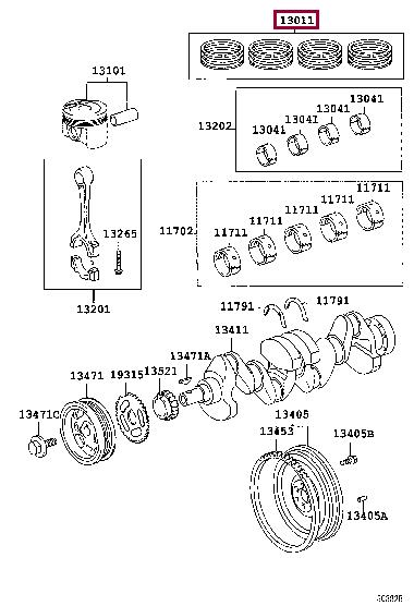 1301123051 Toyota Piston ring