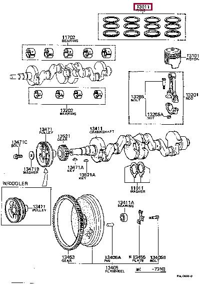 Toyota 13011-26040 Piston ring 1301126040