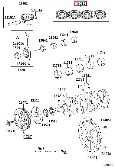 1301137260 Toyota Piston ring
