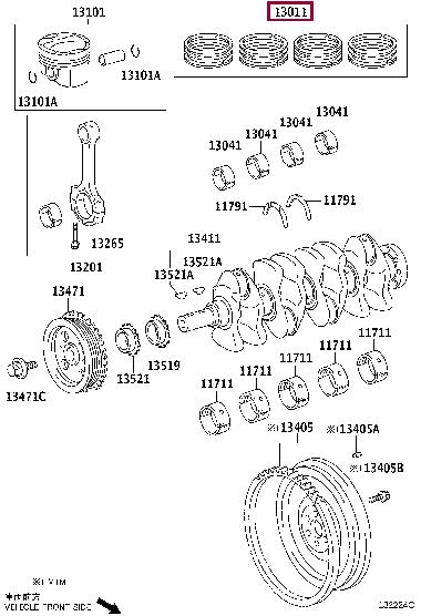 1301147110 Toyota Piston ring