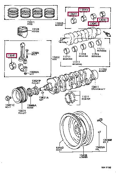 130411607102 Toyota Connecting rod bearing