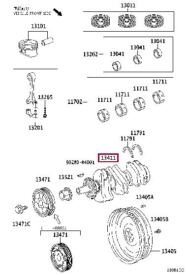 134010Q010 Toyota Crankshaft