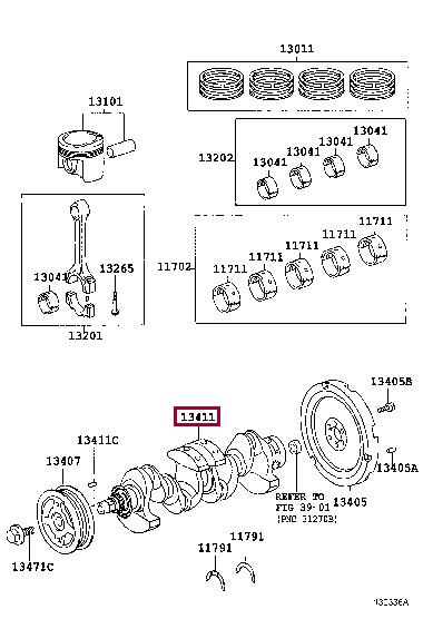 1340121040 Toyota Crankshaft