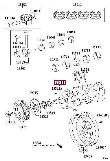 1340137011 Toyota Crankshaft