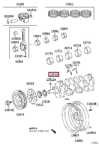 1340137021 Toyota Crankshaft