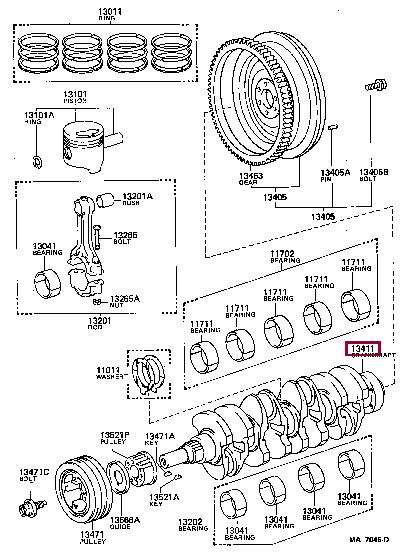 1340154031 Toyota Crankshaft