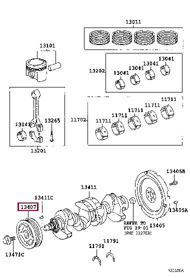 1340721040 Toyota Pulley crankshaft