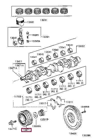 1340770090 Toyota Pulley crankshaft