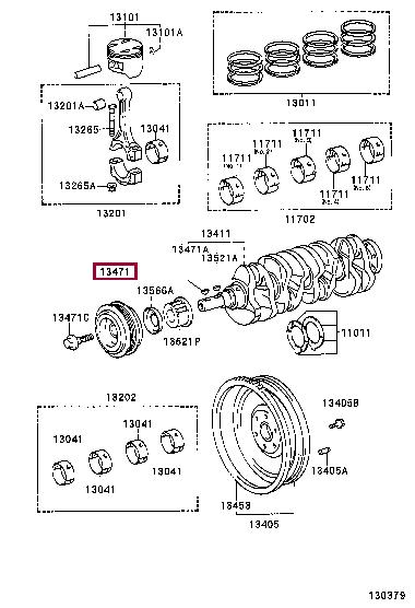 1340788380 Toyota Pulley crankshaft