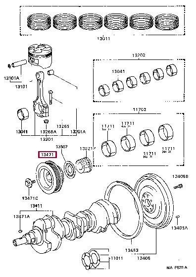 1340862030 Toyota Pulley crankshaft