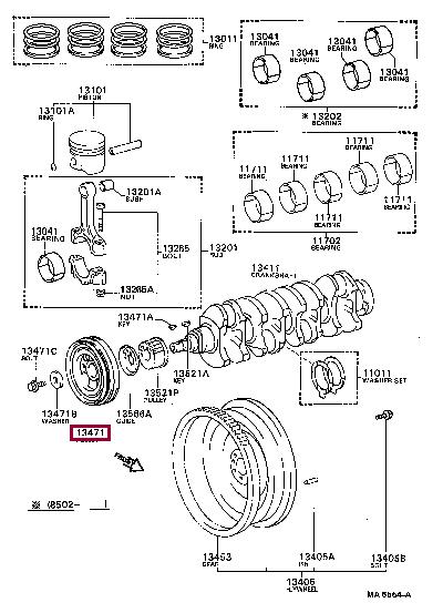 1340864031 Toyota Pulley crankshaft