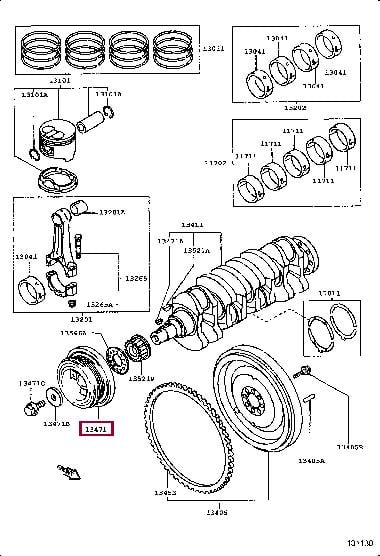 1340864130 Toyota Pulley crankshaft