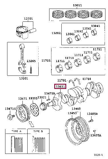 1341123030 Toyota Crankshaft