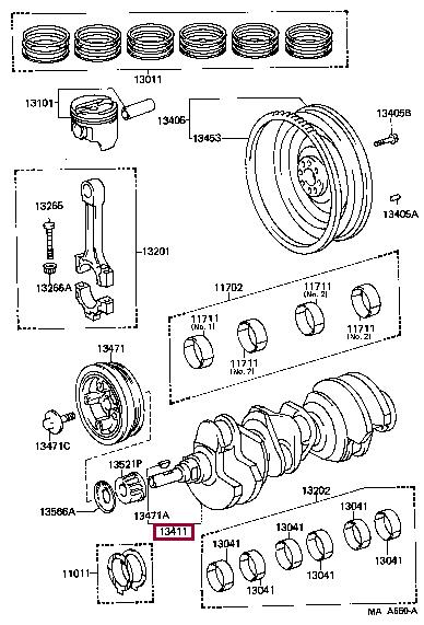 1341165900 Toyota Crankshaft