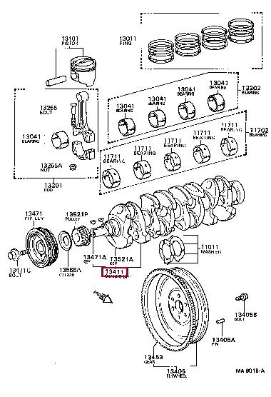 1341174901 Toyota Crankshaft