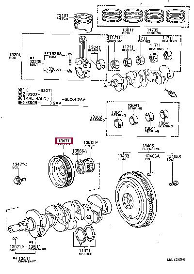 1347015010 Toyota Pulley crankshaft