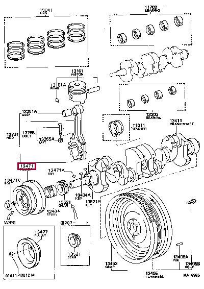 1347035020 Toyota Pulley crankshaft
