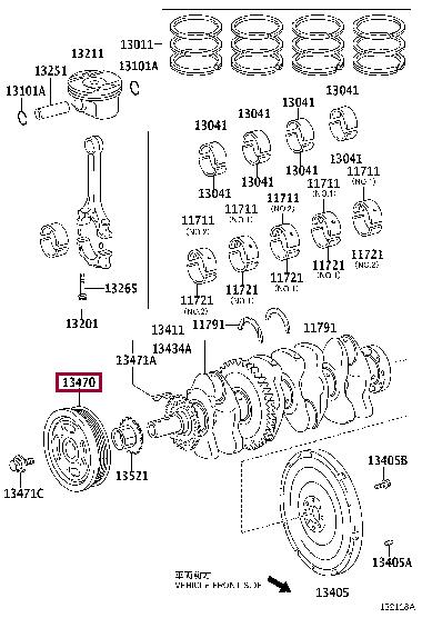 1347036040 Toyota Pulley crankshaft