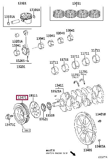 1347037060 Toyota Pulley crankshaft