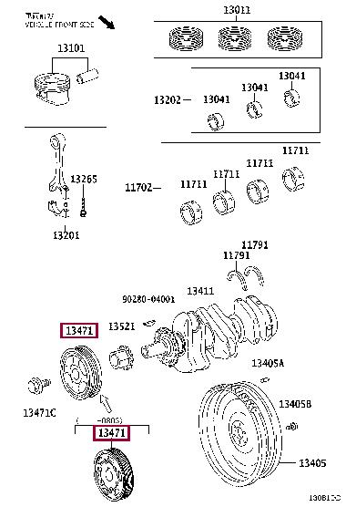 1347140060 Toyota Pulley crankshaft