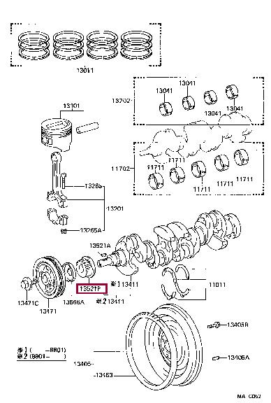 1352111010 Toyota Pulley crankshaft