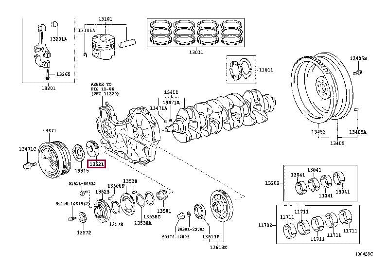 1352130020 Toyota Pulley crankshaft
