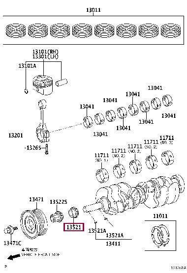 1352138030 Toyota Pulley crankshaft