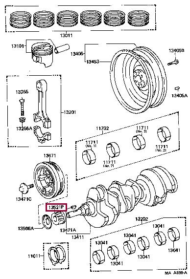 1352165011 Toyota Pulley crankshaft