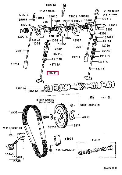 1371122011 Toyota Intake valve