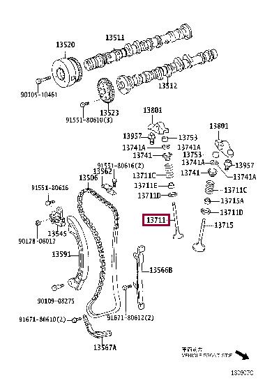 1371123050 Toyota Intake valve