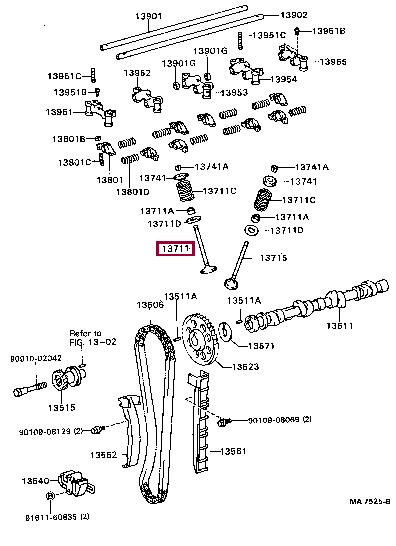 1371135051 Toyota Intake valve