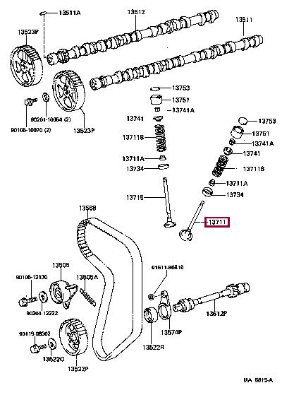 Toyota 13711-42020 Intake valve 1371142020