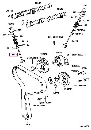 Toyota 13711-65010 Intake valve 1371165010