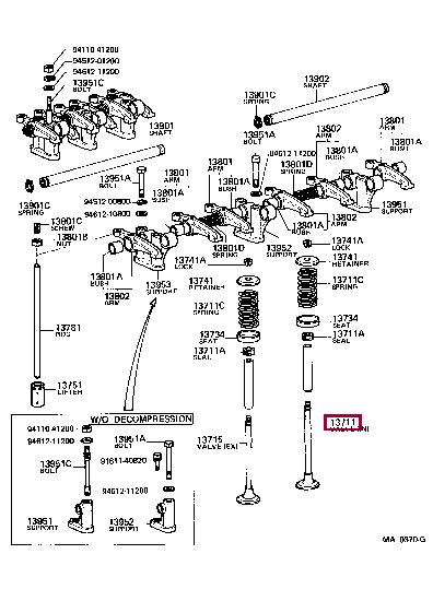 1371177011 Toyota Intake valve