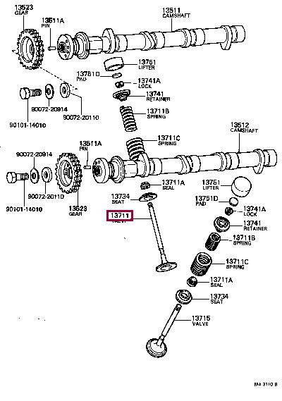 1371188212 Toyota Intake valve