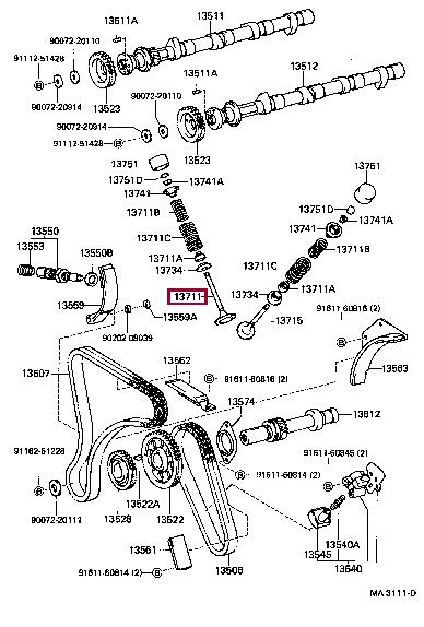 1371188224 Toyota Intake valve