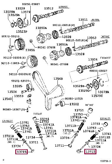 137150F020 Toyota Exhaust valve