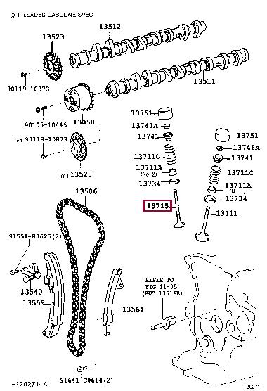 1371521020 Toyota Exhaust valve