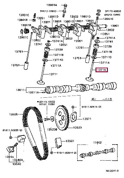 Toyota 13715-22011 Exhaust valve 1371522011