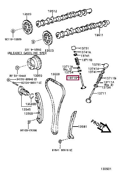 1371522050 Toyota Exhaust valve
