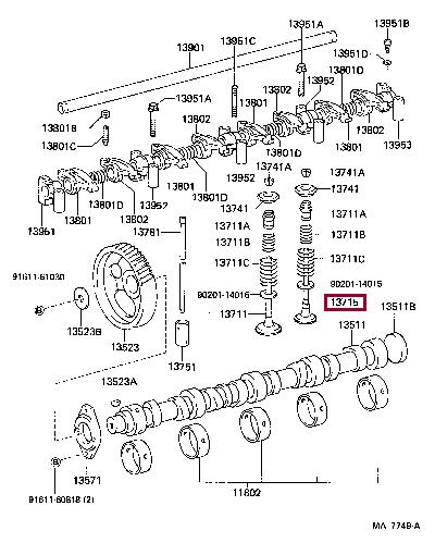 Toyota 13715-56031 Exhaust valve 1371556031