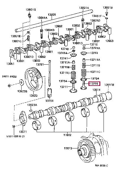 Toyota 13715-56050 Exhaust valve 1371556050
