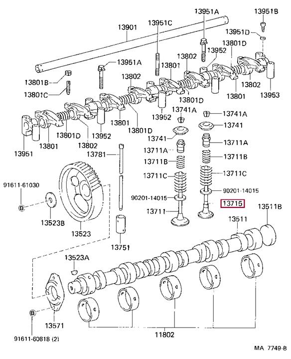 Toyota 13715-58011 Exhaust valve 1371558011
